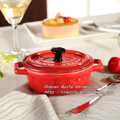 Round casserole with lid and handle QF-006